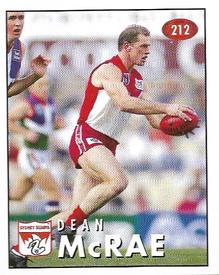 1996 Select AFL Stickers #212 Dean McRae Front
